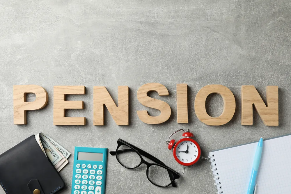 Pension written out in text