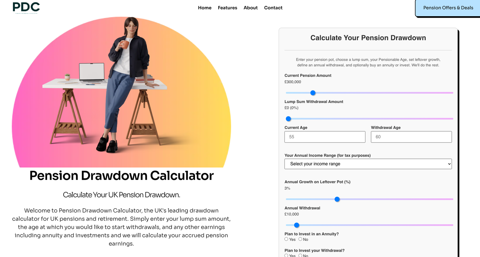 Pension Drawdown Calculator Homepage