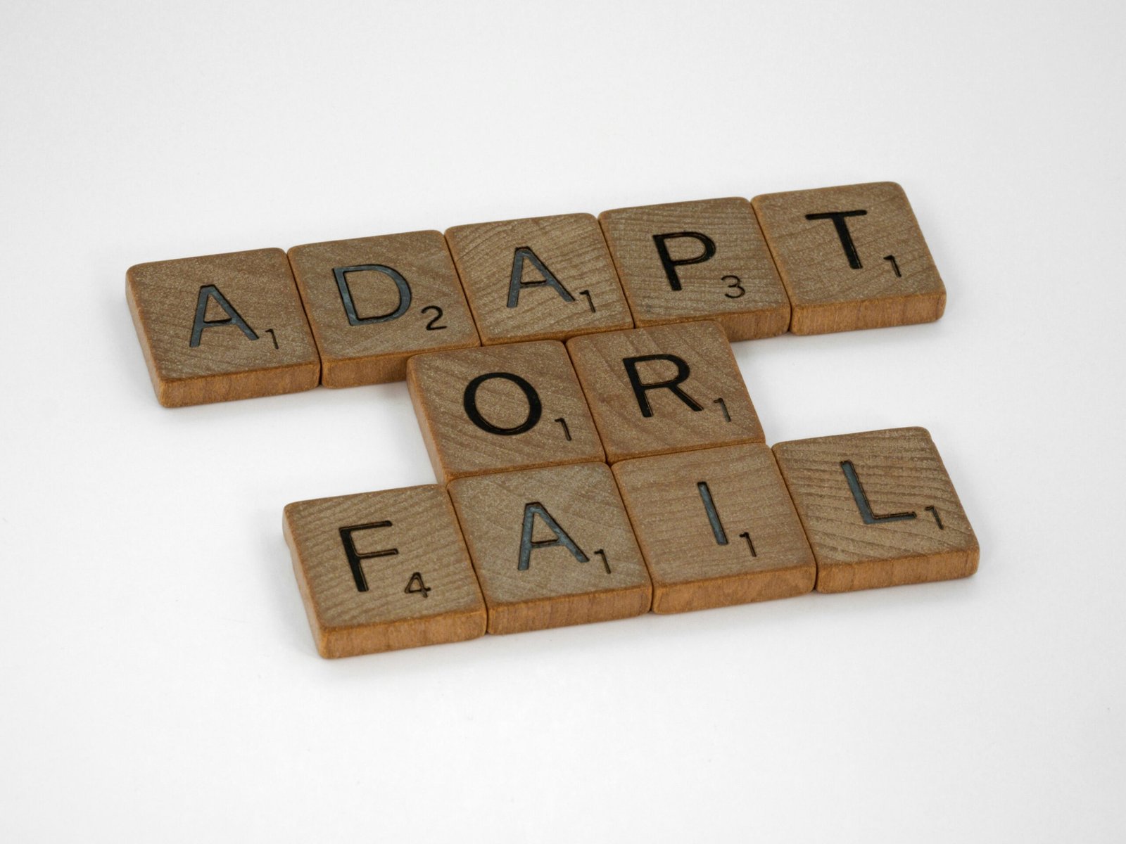 Adapt of Fail written in scrabble letters