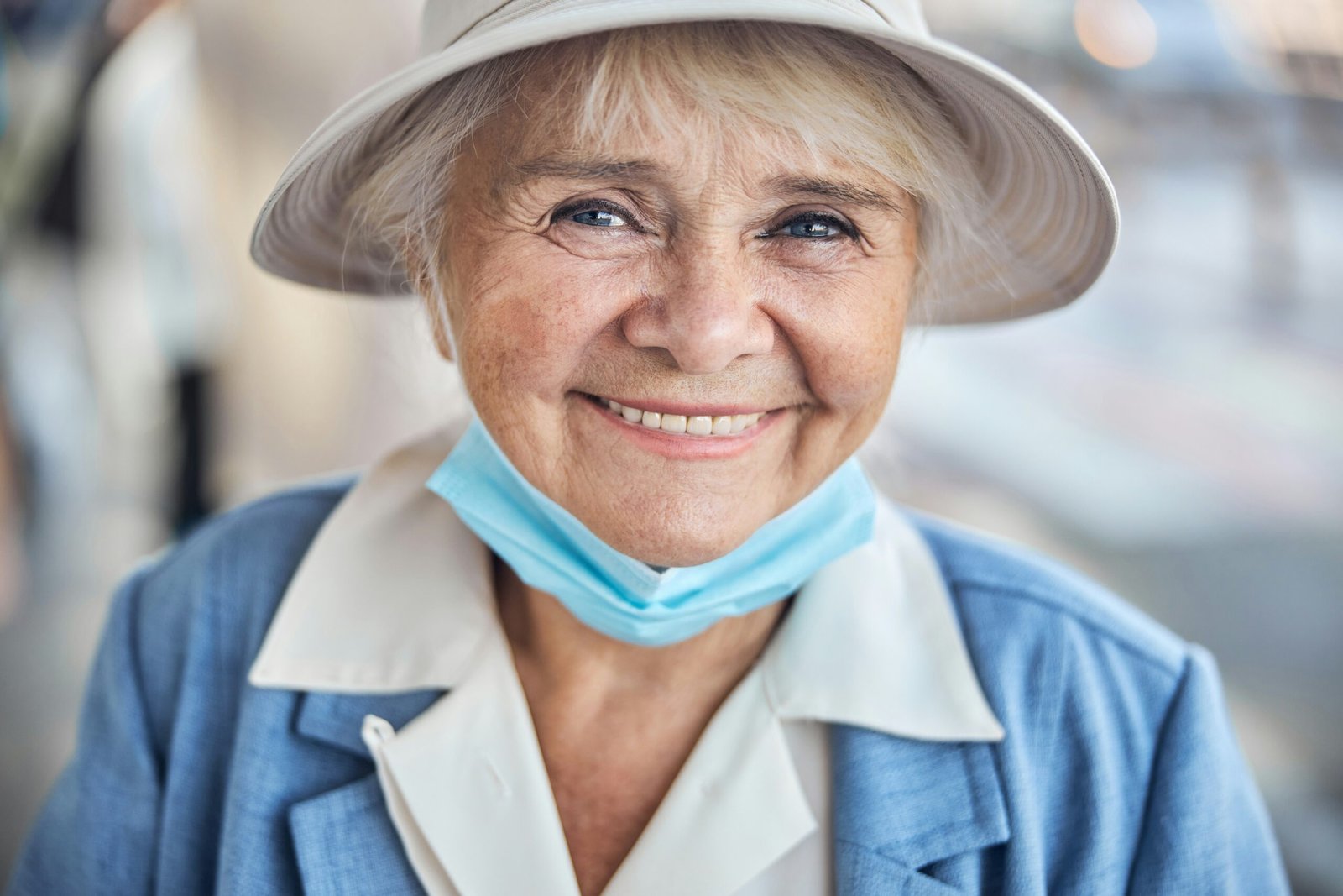 Old woman looking at the camera well into her retirement years